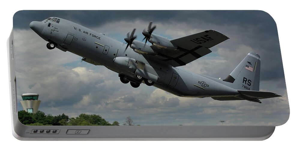 Usaf Portable Battery Charger featuring the photograph USAF Lockheed-Martin C-130J-30 Hercules by Tim Beach