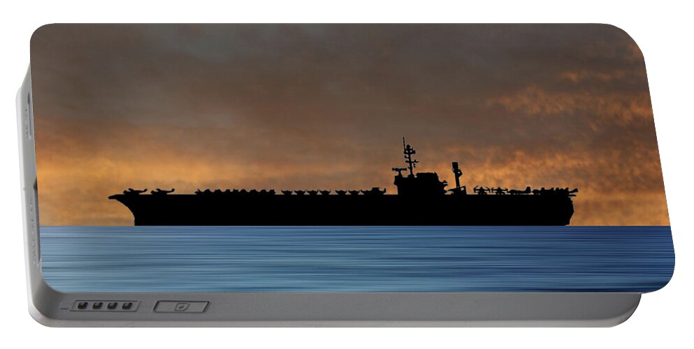 Uss Kitty Hawk Portable Battery Charger featuring the photograph USS Kitty Hawk 1955 v3 by Smart Aviation
