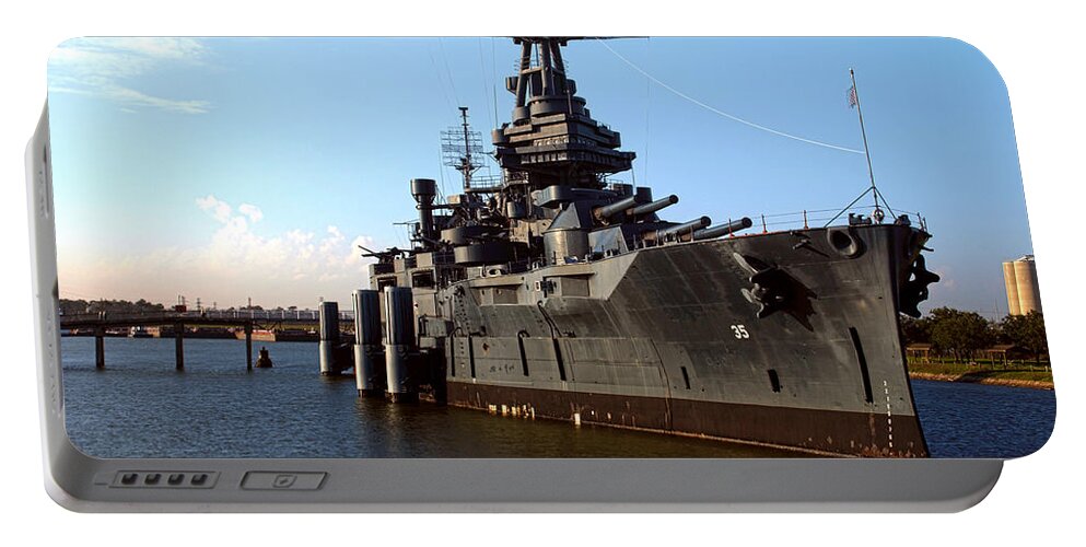 Joshua House Photography Portable Battery Charger featuring the photograph USS Texas by Joshua House