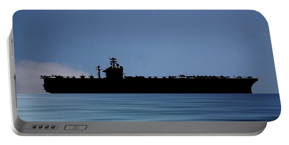 Uss Theodore Roosevelt Portable Battery Charger featuring the photograph USS Theodore Roosevelt 1986 v4 by Smart Aviation