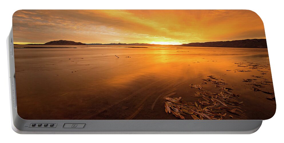 Utah Portable Battery Charger featuring the photograph Utah Lake Sunset by Wesley Aston