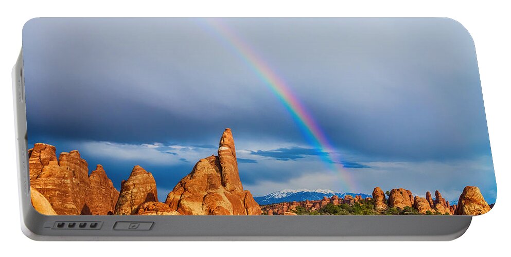 Rainbow Portable Battery Charger featuring the photograph Utah Rainbow by James BO Insogna