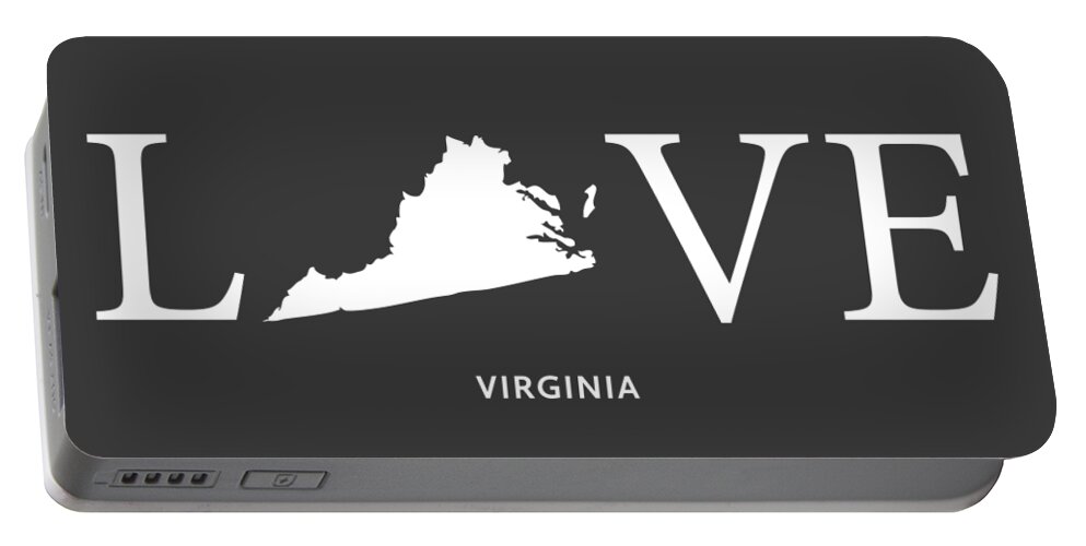 Virginia Portable Battery Charger featuring the mixed media VA Love by Nancy Ingersoll