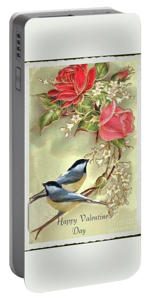 Valentine Day Portable Battery Charger featuring the photograph Valentine Day Vintage Postcard by Janette Boyd