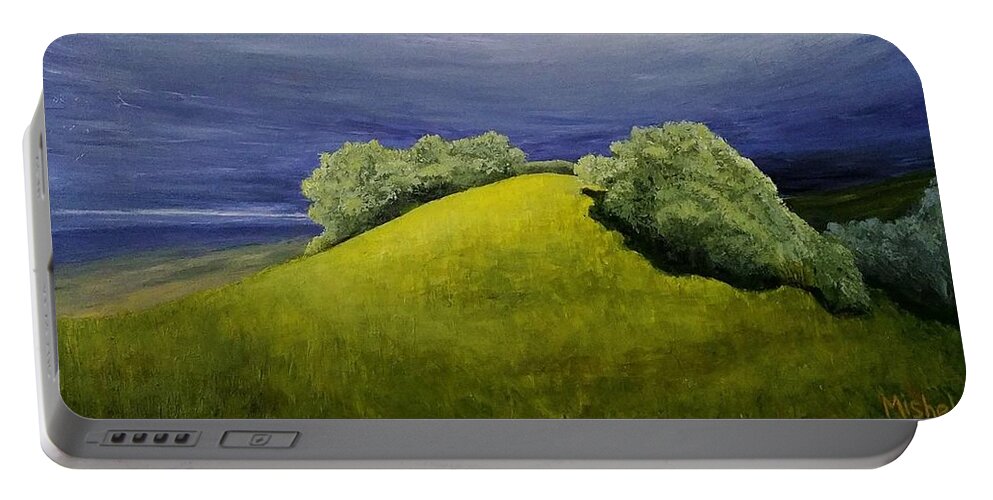 Mishel Vanderten Portable Battery Charger featuring the painting Valle Vista Meadow by Mishel Vanderten