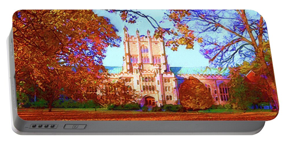 Vassar College Portable Battery Charger featuring the painting Vassar College by DJ Fessenden