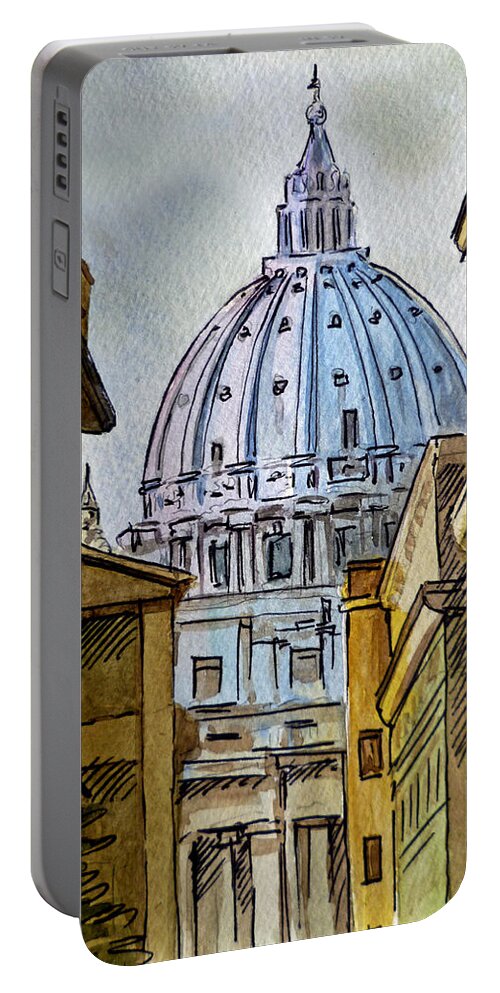 Vatican Portable Battery Charger featuring the painting Vatican City by Irina Sztukowski
