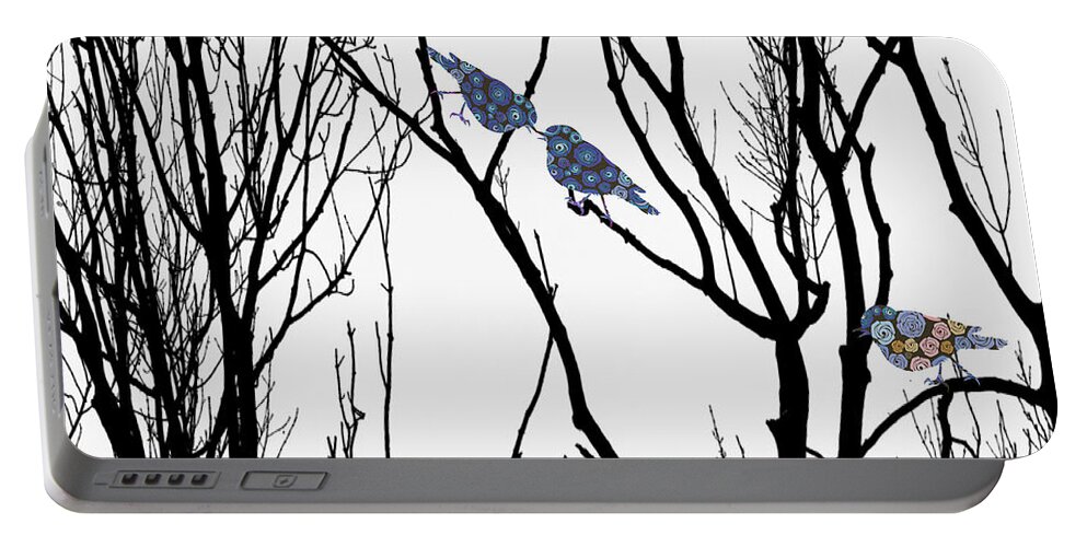 Illustration Birds Portable Battery Charger featuring the digital art Vector Birds by Kim Prowse