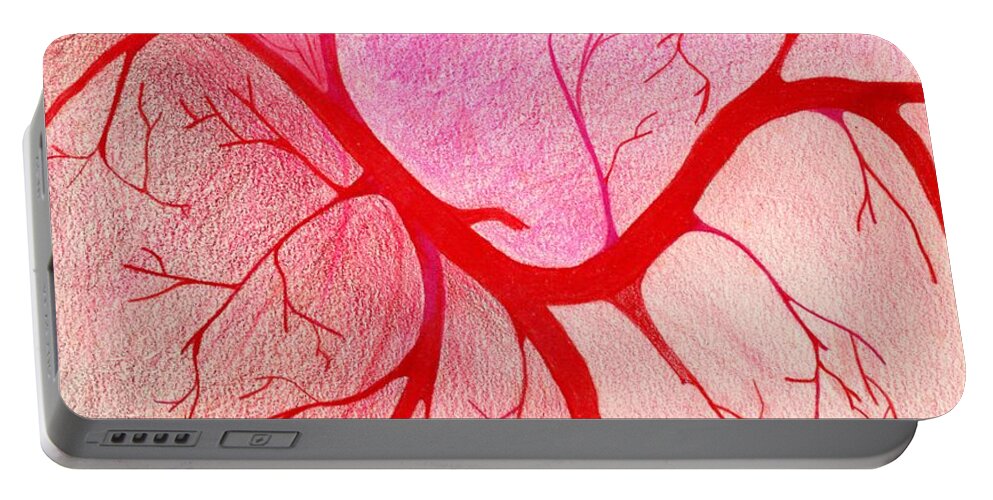 Blood Portable Battery Charger featuring the drawing Veins Within by George D Gordon III