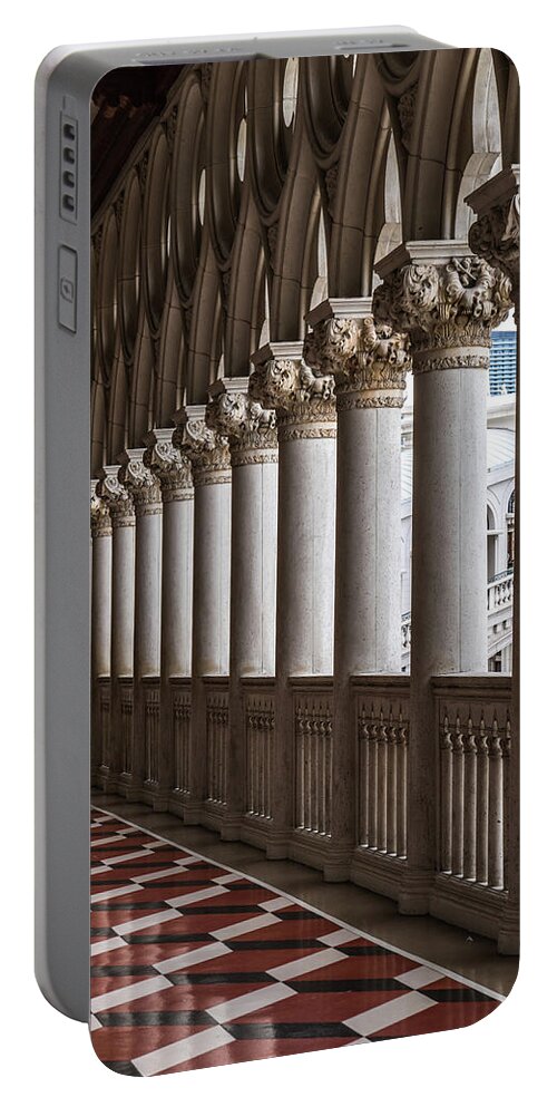 Las Vegas Portable Battery Charger featuring the photograph Venetian Columns by Framing Places