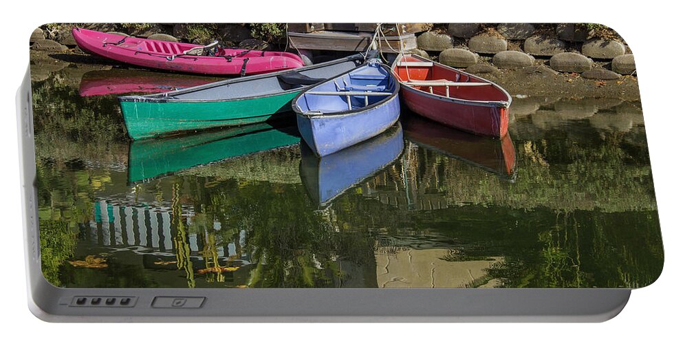 Boats Portable Battery Charger featuring the photograph Venice Canal Reflections by Roslyn Wilkins