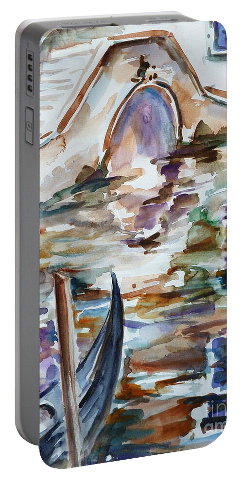 Watercolor Portable Battery Charger featuring the painting Venice Impression I by Xueling Zou