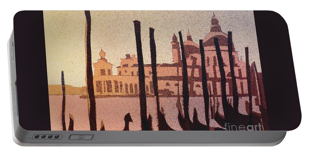 Art Venice Portable Battery Charger featuring the painting Venice Morning by Ryan Fox