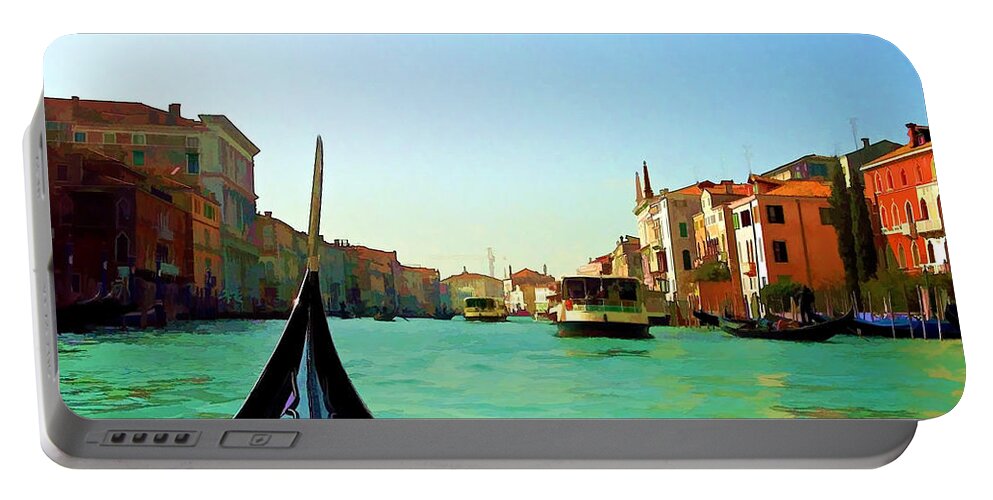 Venice Italy Portable Battery Charger featuring the photograph Venice Waterway by Roberta Byram