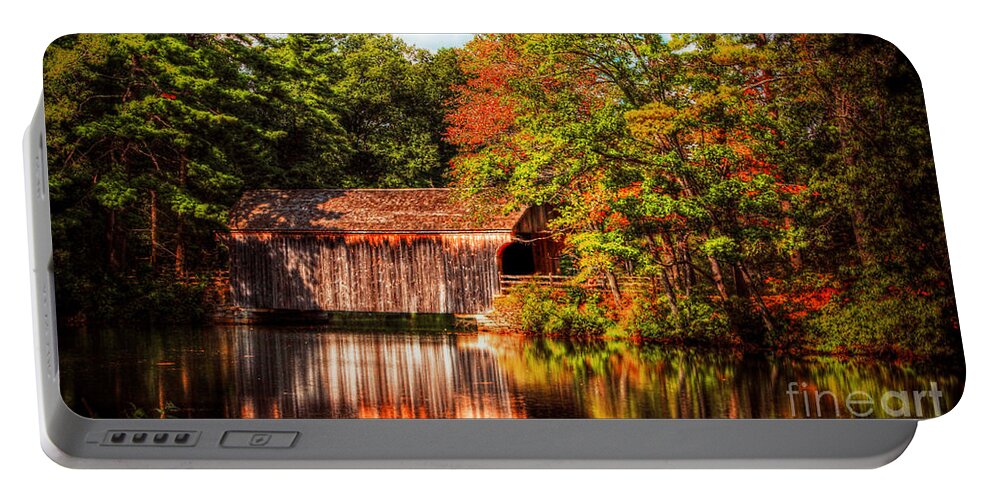 Vermont Covered Bridge Portable Battery Charger featuring the photograph Vermont Covered Bridge by Tina LeCour