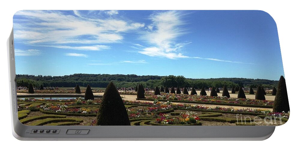 Gardens Portable Battery Charger featuring the photograph Versailles Palace Gardens by Therese Alcorn