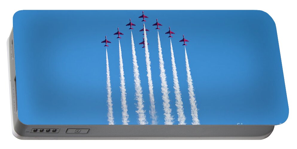 Red Arrows Portable Battery Charger featuring the photograph Vertical Arrows by Terri Waters
