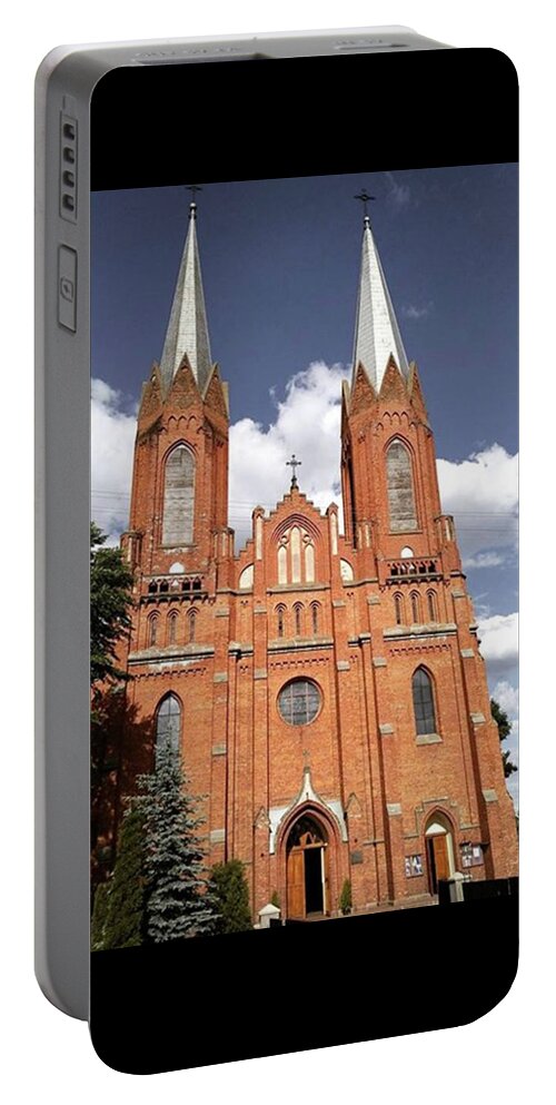Antique Portable Battery Charger featuring the photograph Very Old church In Odrzywol, Poland by Arletta Cwalina