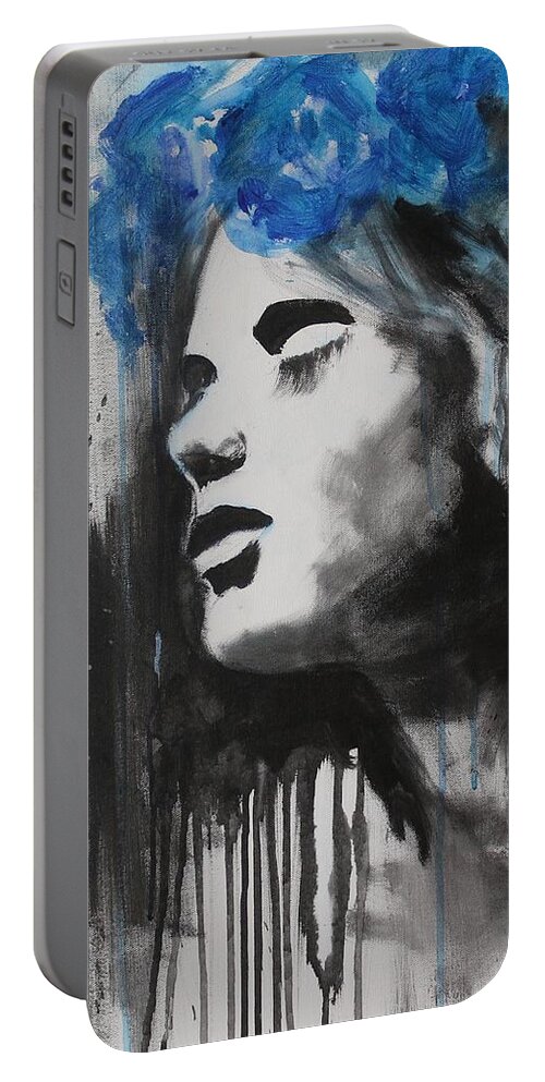 Noewi Portable Battery Charger featuring the painting Vesna by Jindra Noewi