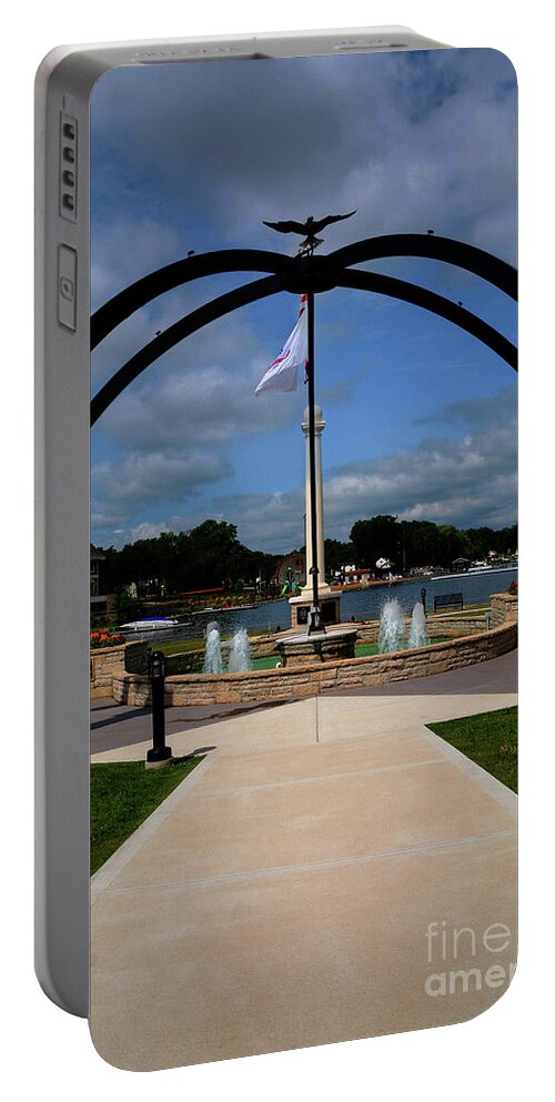 Outdoors Portable Battery Charger featuring the photograph Veterans Memorial Park by Deborah Klubertanz