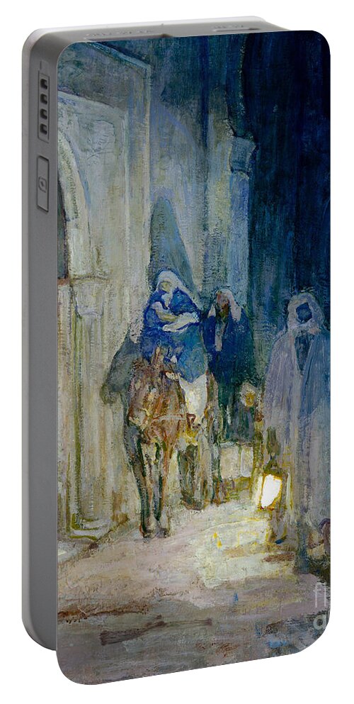 Flight Into Egypt Portable Battery Charger featuring the painting Flight Into Egypt by Henry Ossawa Tanner