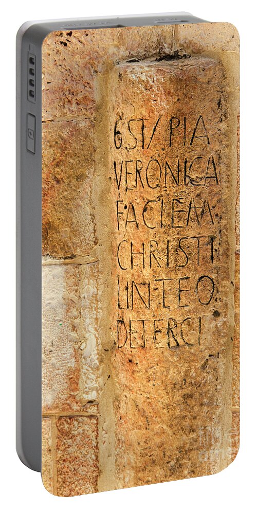 Christian Art Portable Battery Charger featuring the photograph Via Dolorosa 6th station by Adriana Zoon