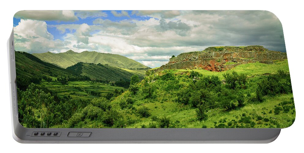 Peru Portable Battery Charger featuring the photograph Vibrant Peruvian Land by Ksenia VanderHoff