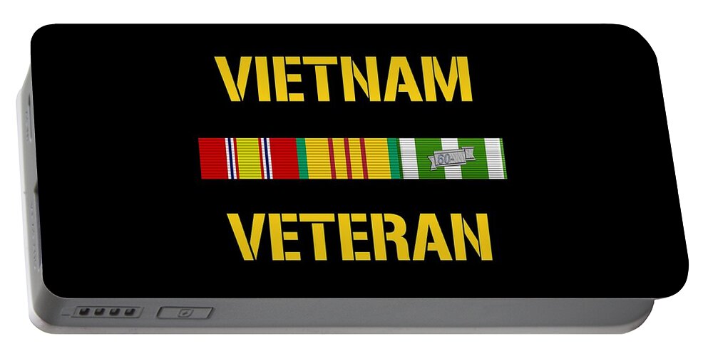 Vietnam Veteran Portable Battery Charger featuring the digital art Vietnam Veteran Ribbon Bar by War Is Hell Store