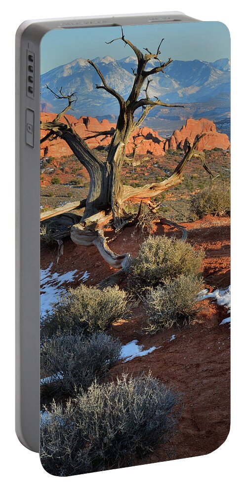 Arches National Park Portable Battery Charger featuring the photograph View along Park Road in Arches National Park by Ray Mathis