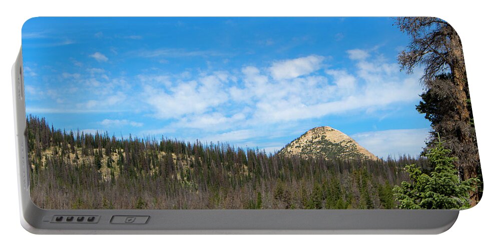 Blue Portable Battery Charger featuring the photograph View From Crystal Lake Trail by K Bradley Washburn