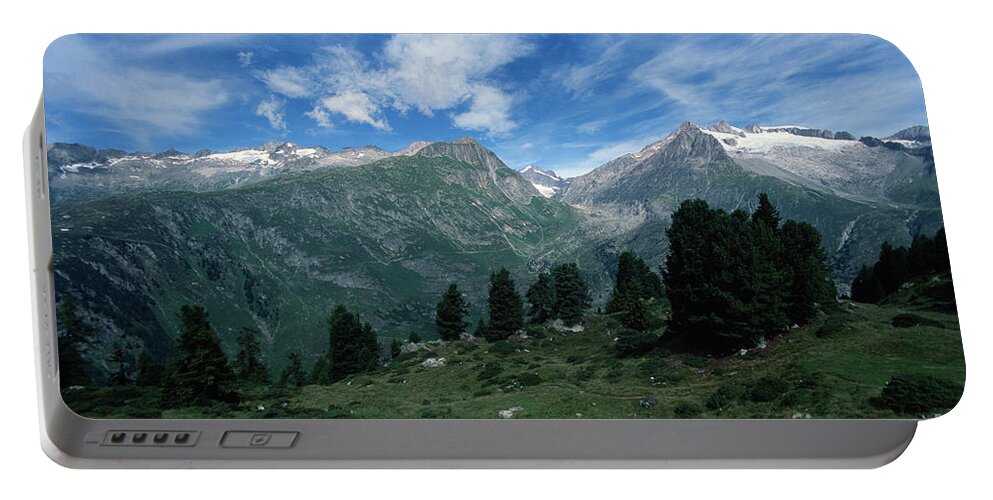Riederfurka Portable Battery Charger featuring the photograph View from Riederfurka by Riccardo Mottola