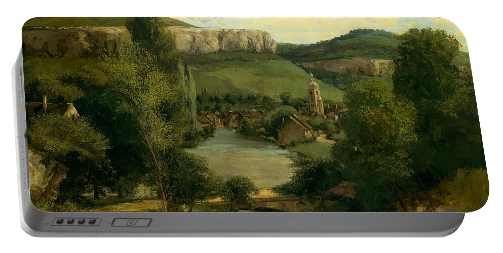19th Century Art Portable Battery Charger featuring the painting View of Ornans, mid-1850s by Gustave Courbet