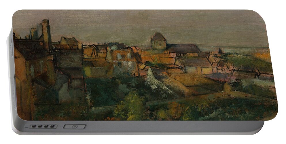 19th Century Art Portable Battery Charger featuring the painting View of Saint-Valery-sur-Somme by Edgar Degas