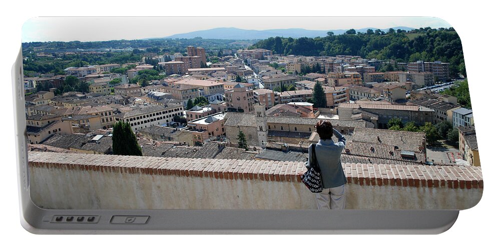 Colle Di Val D'elsa Portable Battery Charger featuring the photograph View of the City by Fabio Caironi