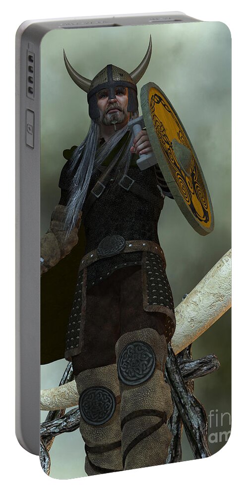Viking Portable Battery Charger featuring the painting Viking Man by Corey Ford