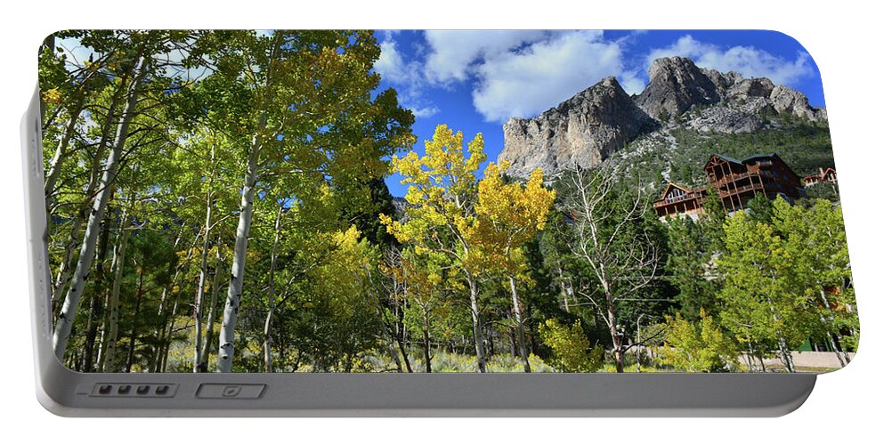 Humboldt-toiyabe National Forest Portable Battery Charger featuring the photograph Village Beneath Mt. Charleston by Ray Mathis