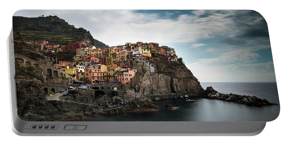 Michalakis Ppalis Portable Battery Charger featuring the photograph Village of Manarola CinqueTerre, Liguria, Italy by Michalakis Ppalis