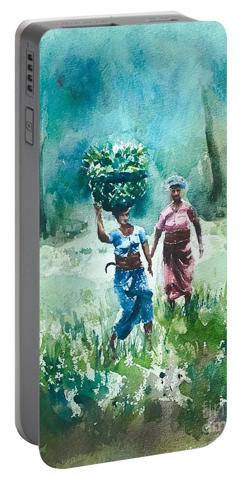 Village Portable Battery Charger featuring the painting Village women by George Jacob