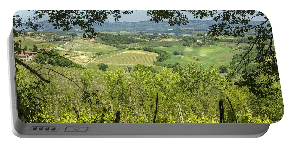 Vineyard Portable Battery Charger featuring the photograph Vineyards in Tuscany landscape by Patricia Hofmeester