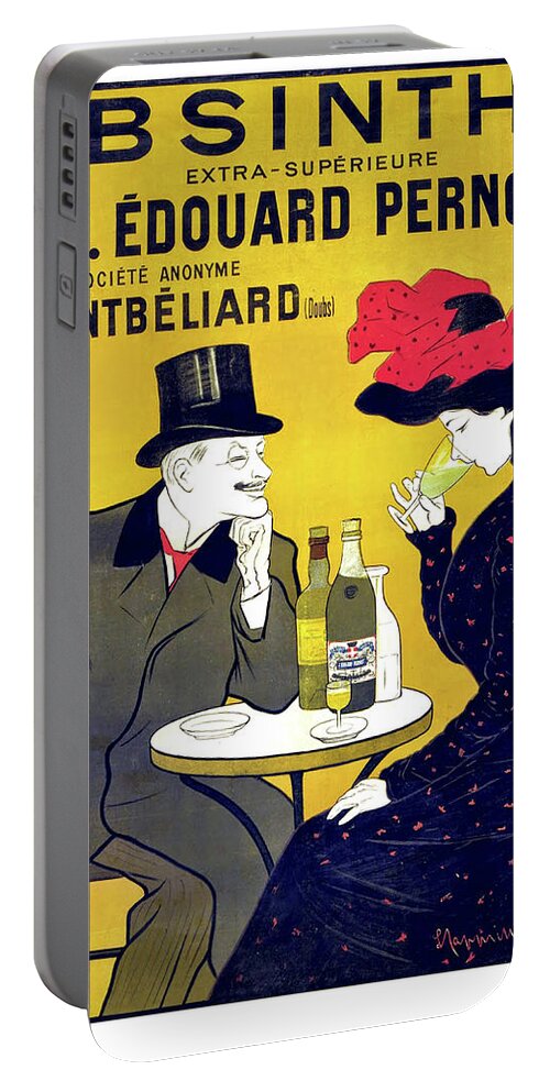 Vintage Advertising Poster Portable Battery Charger featuring the painting Vintage Advertising Poster For Alcohol Drink by Long Shot