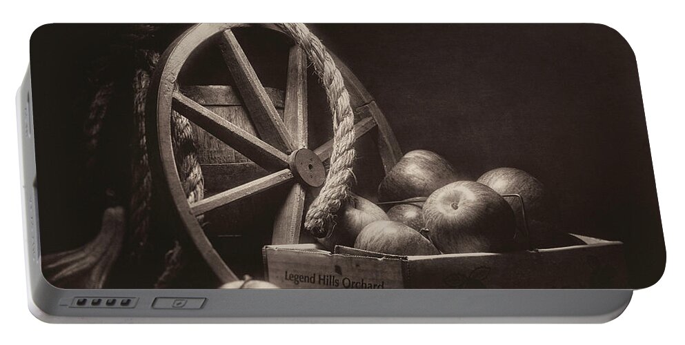 Abundance Portable Battery Charger featuring the photograph Vintage Apple Basket Still Life by Tom Mc Nemar