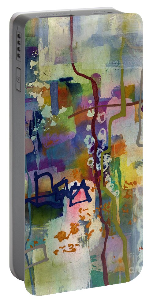 Abstract Portable Battery Charger featuring the painting Vintage Atelier 2 by Hailey E Herrera