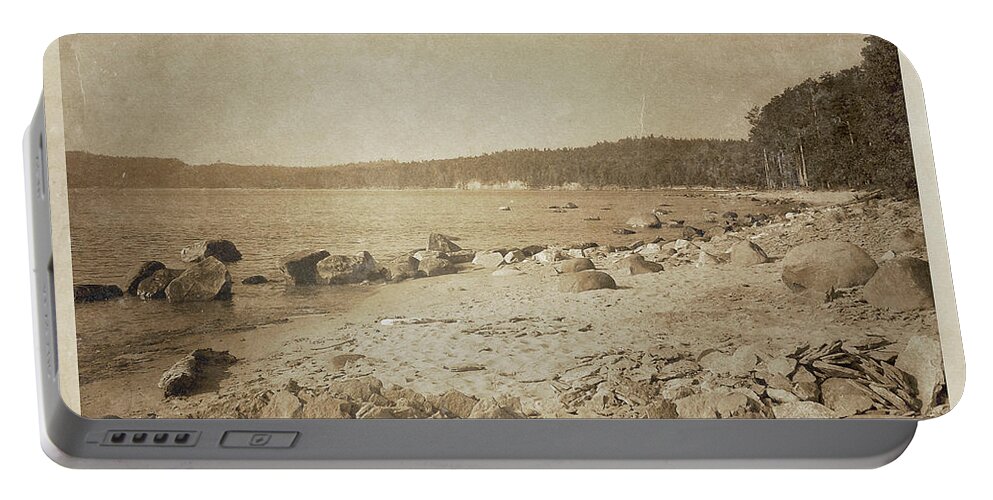 Michigan Portable Battery Charger featuring the photograph Vintage Lake Superior by Phil Perkins