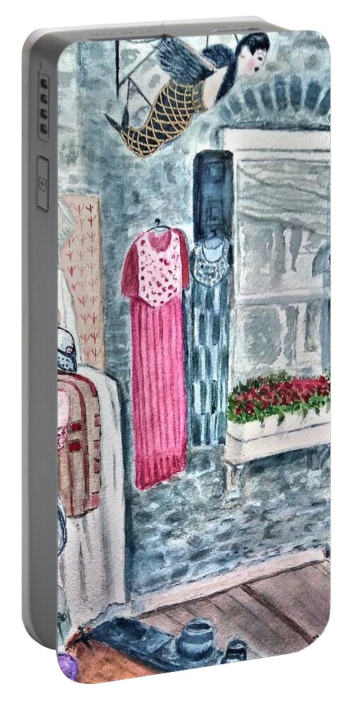Stones Portable Battery Charger featuring the painting Vintage New Hope 2 by Vickie G Buccini