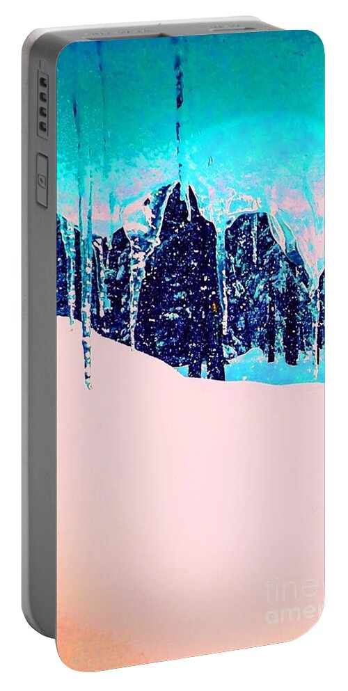 Ice Cicles Portable Battery Charger featuring the photograph Vintage Pine Cicles by Jennifer Lake