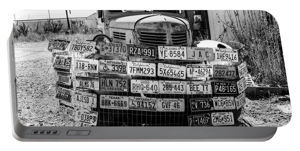 License Plates Portable Battery Charger featuring the photograph Vintage Plates by Anthony Sacco