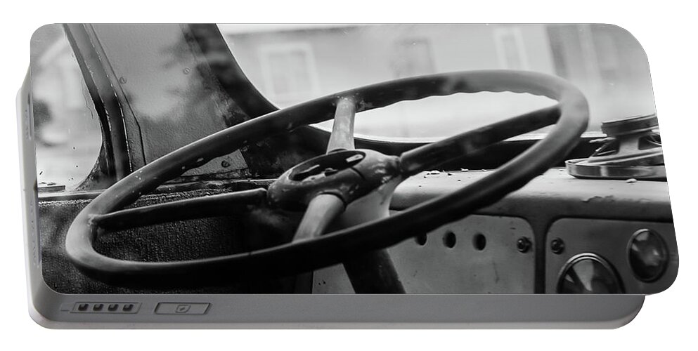 Steering Portable Battery Charger featuring the photograph Vintage steering by Adam Reinhart