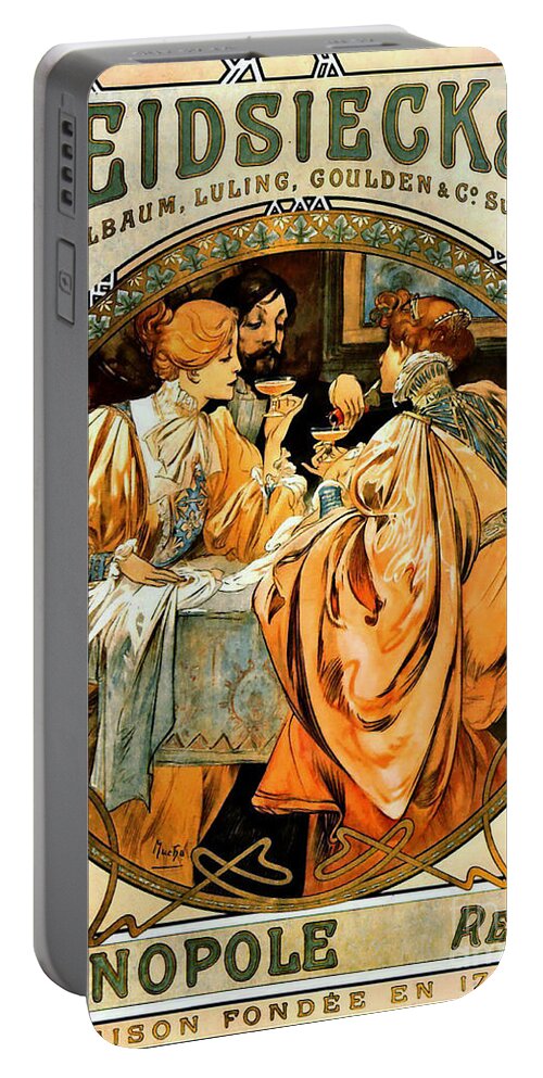 Vintage Wine Advertisement 1901 Portable Battery Charger featuring the photograph Vintage Wine Ad 1901 by Padre Art