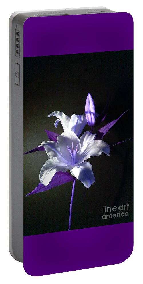 Violet Portable Battery Charger featuring the photograph Violet Lily by Delynn Addams