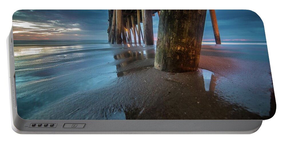 Sunrise Portable Battery Charger featuring the photograph Virginia Beach Pier Sunrise 22 by Larkin's Balcony Photography